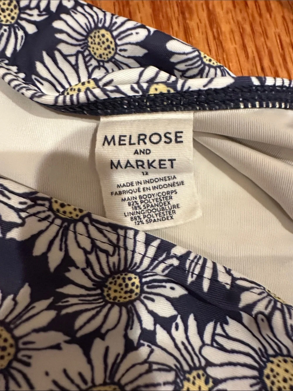 Melrose and Market Navy and White Daisy Print Two-Piece Swim Set